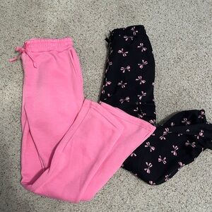 NWOT Girl’s Pink & Black with Pink Bows 🎀 Sweatpants